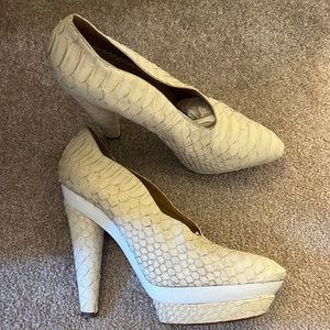Devi Kroell Snakeskin Heels